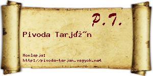Pivoda Tarján névjegykártya